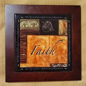 Decorative "Faith" Ceramic Tile